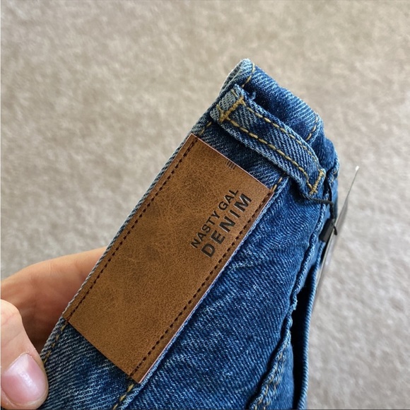 Nasty Gal - Slit’s Now Or Never High Waisted Jean Dark Blue - Picture 6 of 8